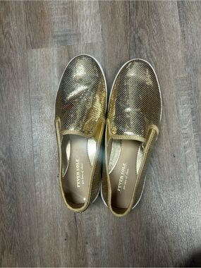 Fever Sole Women’s Metallic Gold Slip-On Sneakers